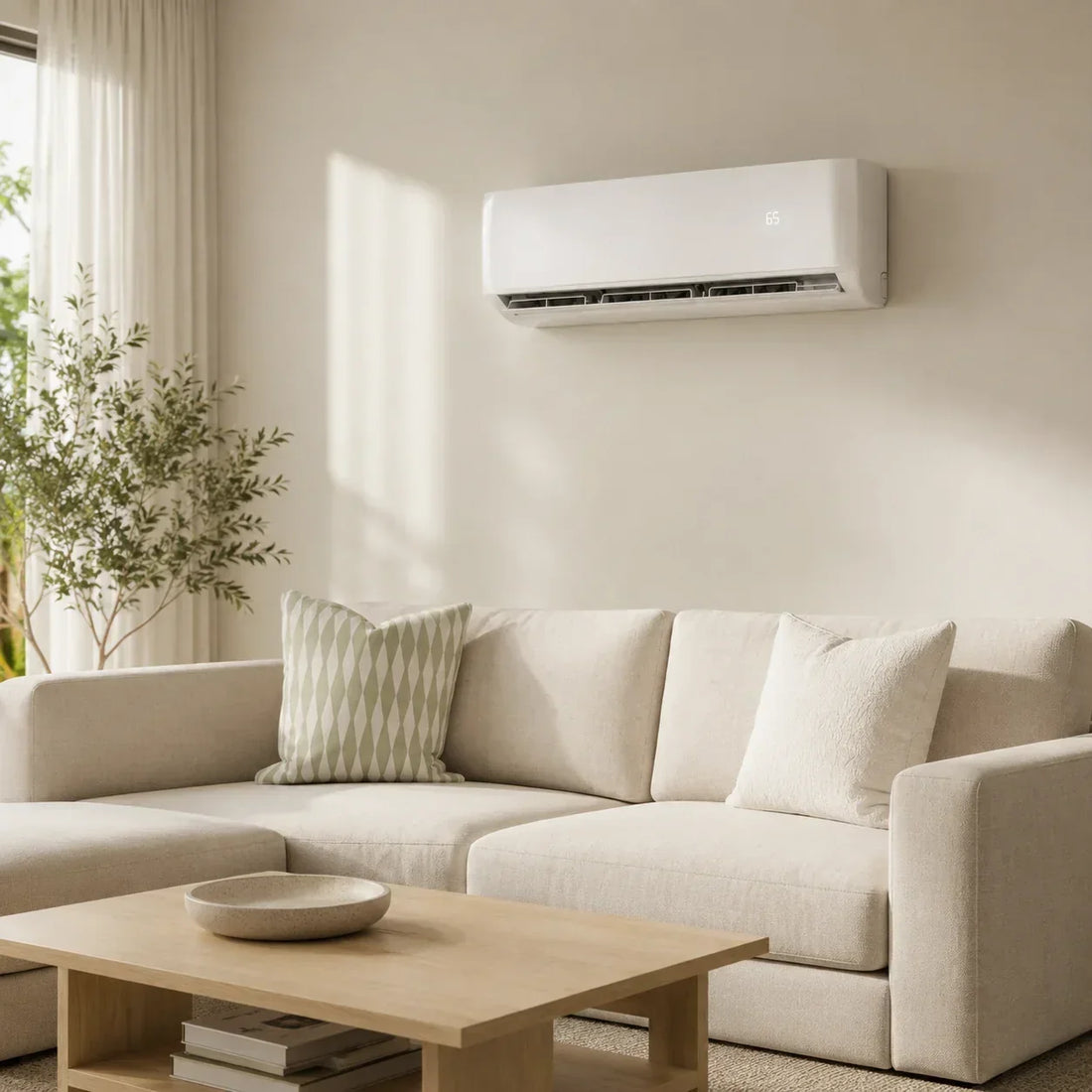 Best DIY mini split heat pump brands: ductless wall unit heating and cooling a living room