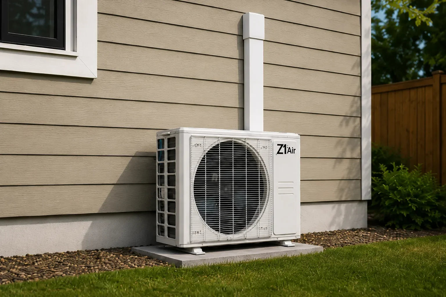 Zone Air multi zone mini split outdoor condenser with lineset cover