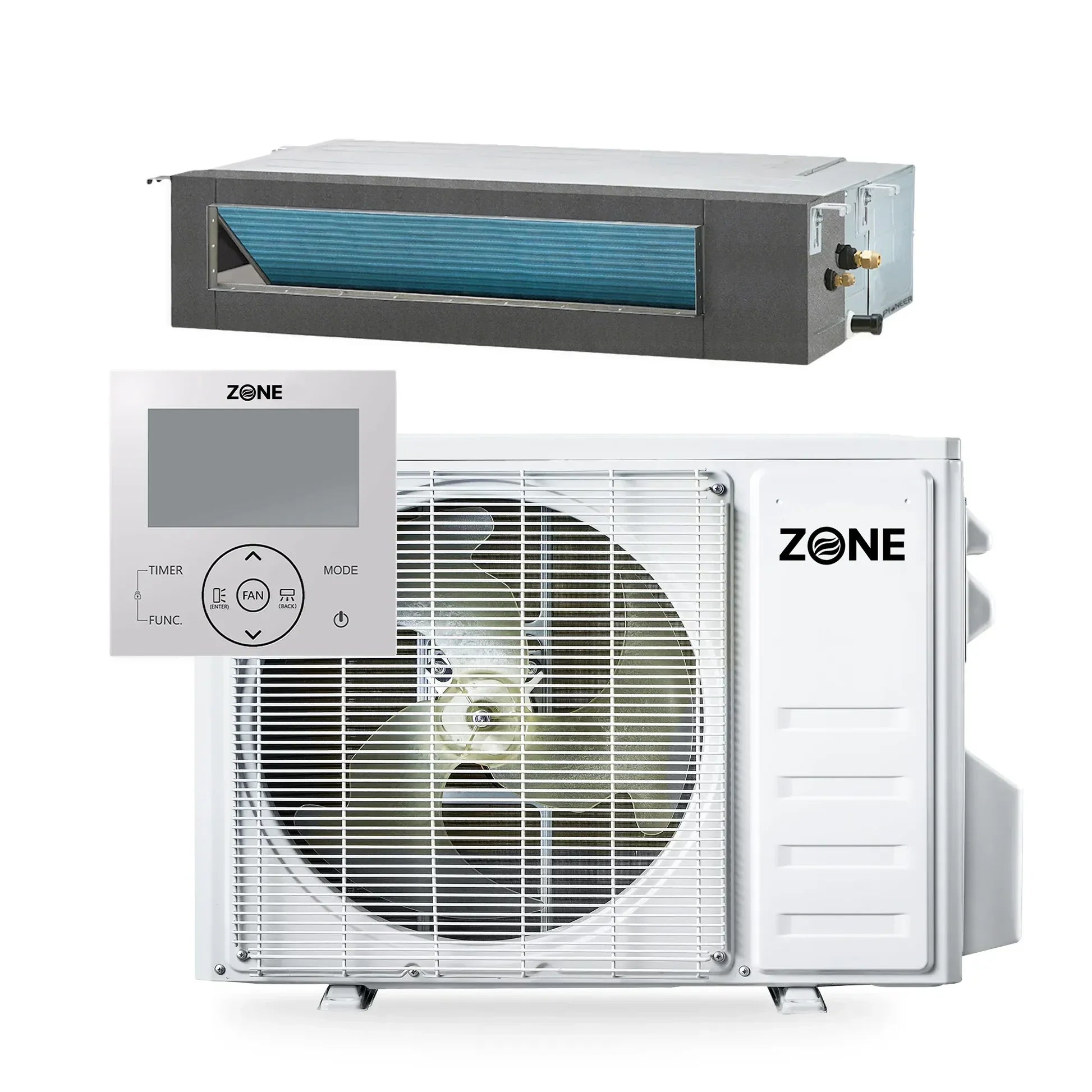 Zone Air Thin-Air 11,000 BTU 19 SEER2 230V Concealed Mini-Split Heat P - complete concealed ducted system