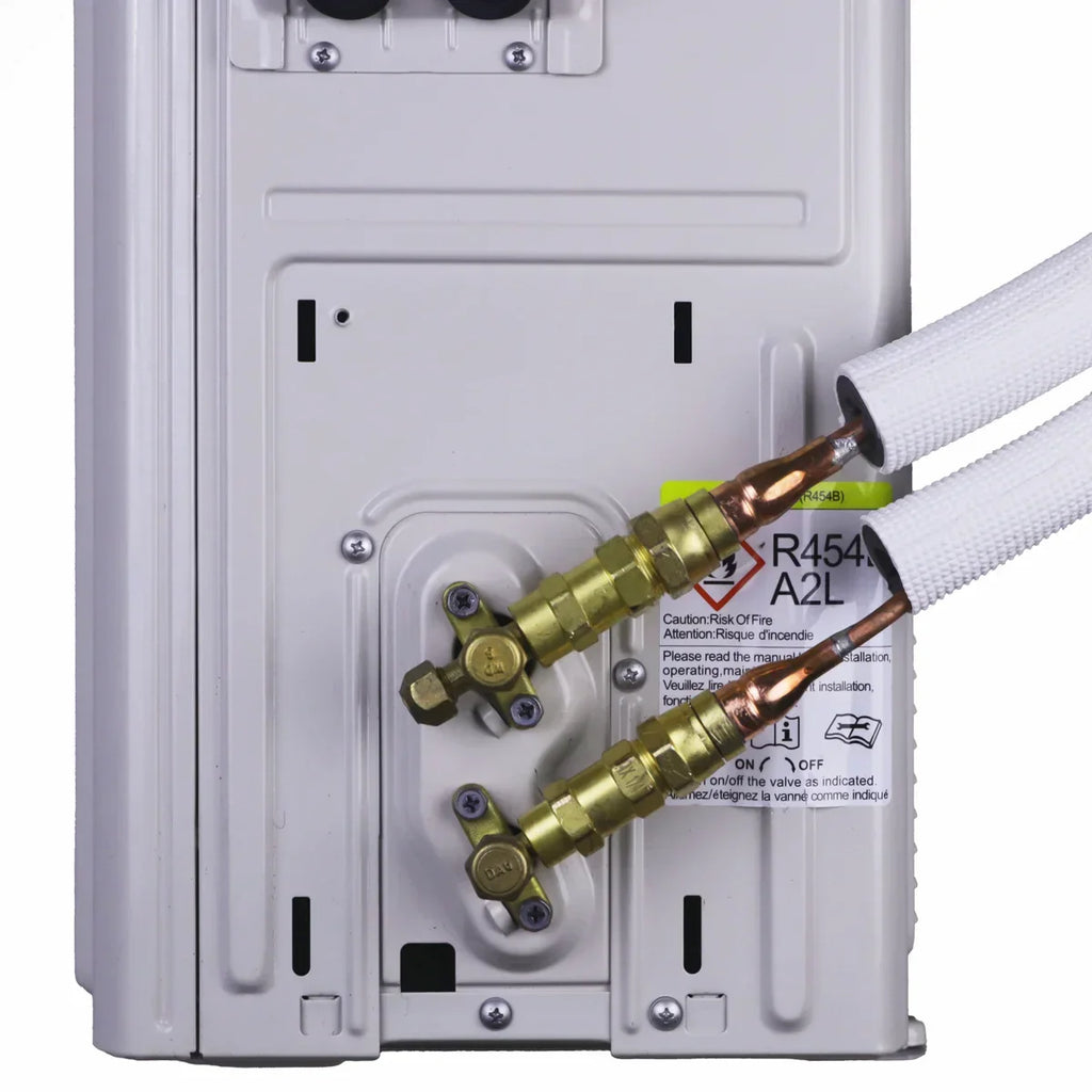 Zone Air DIY DUAL ZONE 24,000 BTU (12K+12K) 24 SEER2 230V Wall Mount D - lineset connected to outdoor condenser