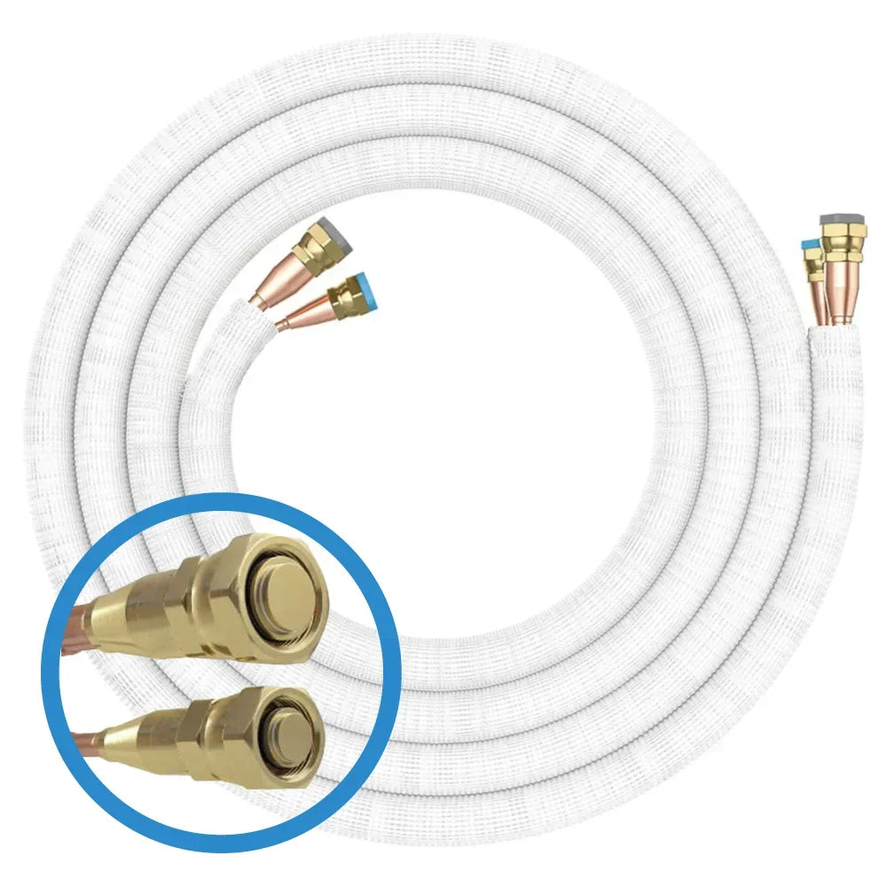 Zone Air 9 Ft. Pre-Charged R454B Lineset Extension Kit for 18K BTU Min - lineset and valve assembly