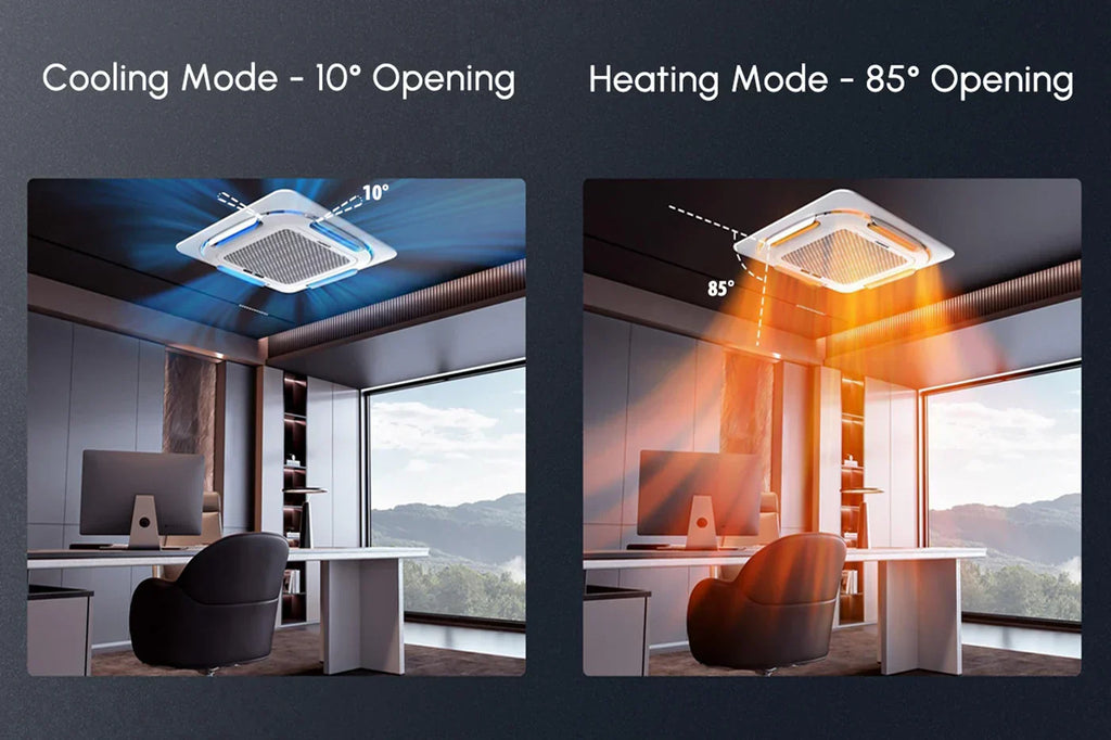 Zone Air Airframe DUAL ZONE 24,000 BTU (12K+12K) 21 SEER2 230V Ceiling - smart louver airflow control
