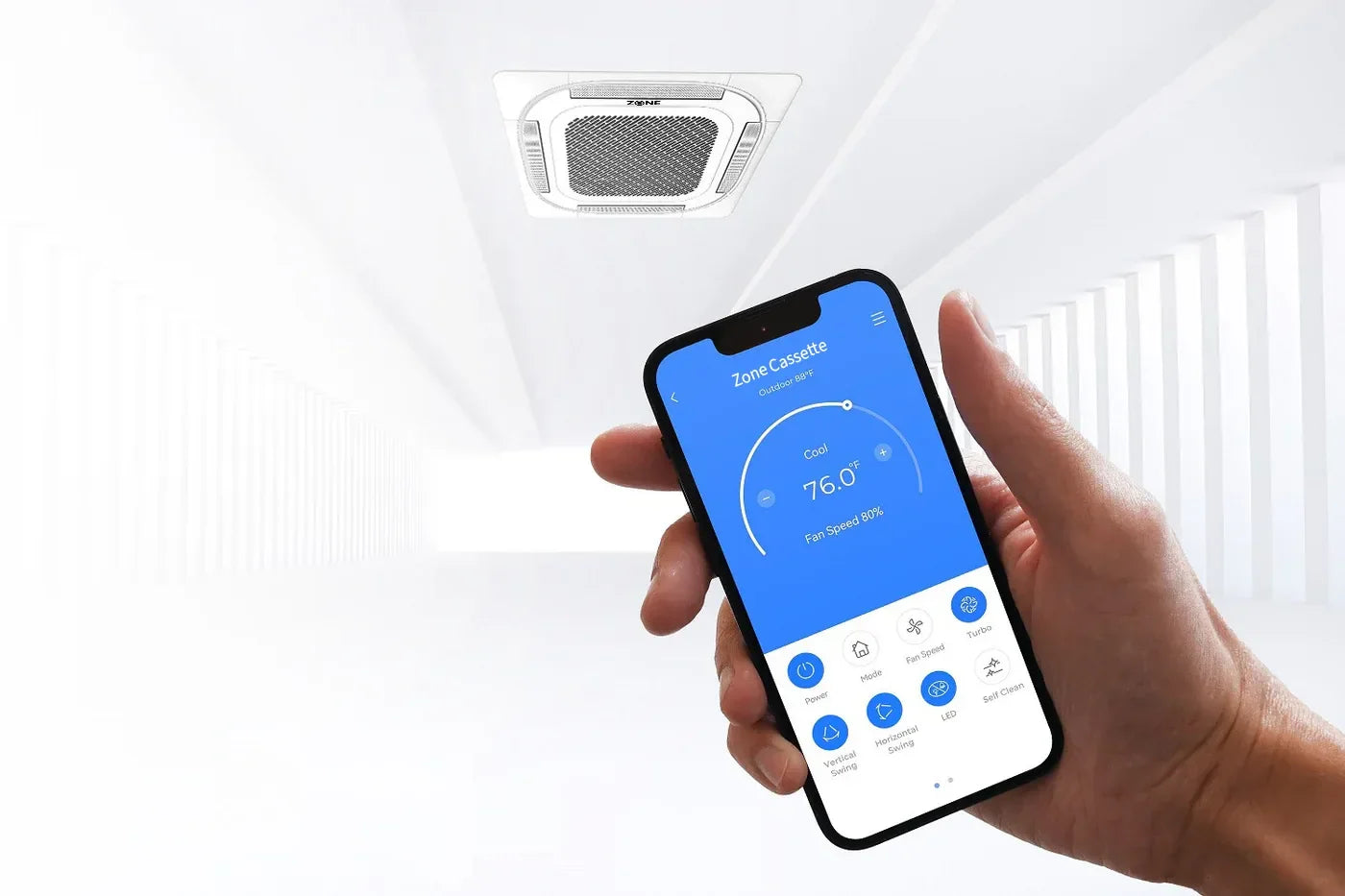 Zone Air Airframe DUAL ZONE 24,000 BTU (12K+12K) 21 SEER2 230V Ceiling - Wi-Fi smartphone app control
