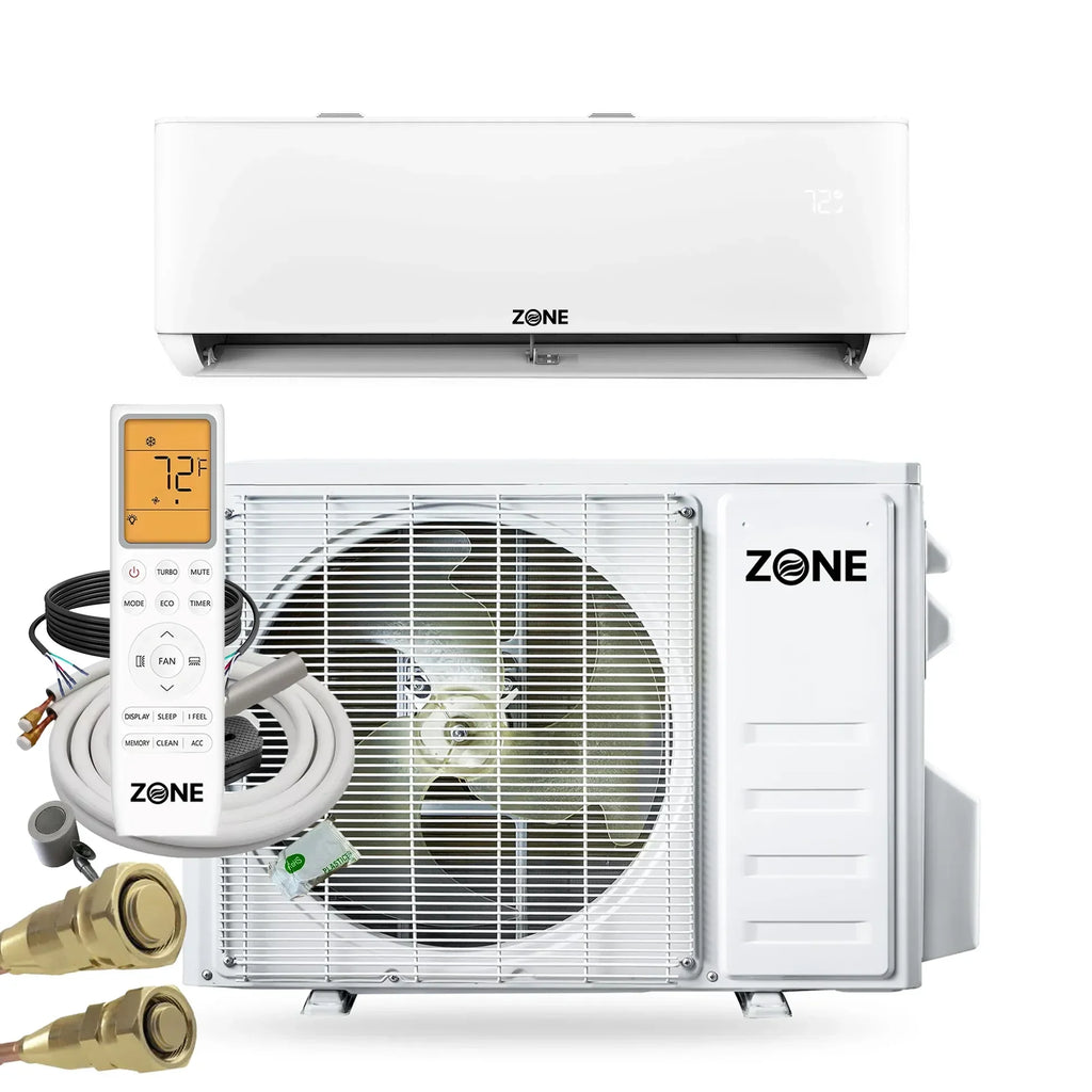 Zone Air DIY 9,000 BTU Ductless Mini-Split Heat Pump - 23 SEER2, 115V  - wall-mounted indoor air handler